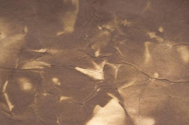 Aged paper sheet. Blank old background with dust and dirty stains. Vintage and antique art concept. Poster mockup. Detailed closeup studio shot. Front view. Toned