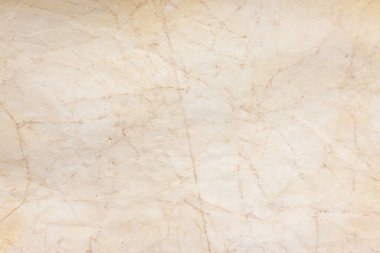 Aged paper sheet. Blank old background with dust and dirty stains. Vintage and antique art concept. Poster mockup. Detailed closeup studio shot. Front view. Toned