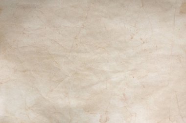 Aged paper sheet. Blank old background with dust and dirty stains. Vintage and antique art concept. Poster mockup. Detailed closeup studio shot. Front view. Toned