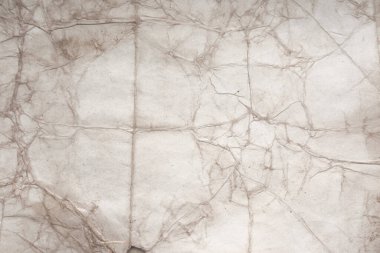 Aged paper sheet. Blank old background with dust and dirty stains. Vintage and antique art concept. Poster mockup. Detailed closeup studio shot. Front view. Toned