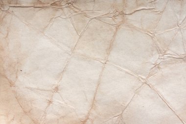 Aged paper sheet. Blank old background with dust and dirty stains. Vintage and antique art concept. Poster mockup. Detailed closeup studio shot. Front view. Toned