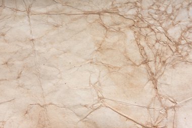 Aged paper sheet. Blank old background with dust and dirty stains. Vintage and antique art concept. Poster mockup. Detailed closeup studio shot. Front view. Toned