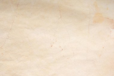 Aged paper sheet. Blank old background with dust and dirty stains. Vintage and antique art concept. Poster mockup. Detailed closeup studio shot. Front view. Toned