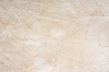 Aged paper sheet. Blank old background with dust and dirty stains. Vintage and antique art concept. Poster mockup. Detailed closeup studio shot. Front view. Toned