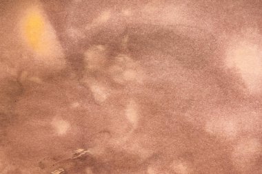 Aged paper sheet. Blank old background with dust and dirty stains. Vintage and antique art concept. Poster mockup. Detailed closeup studio shot. Front view. Toned