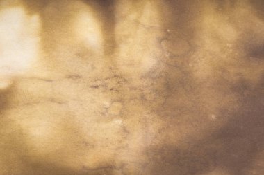 Aged paper sheet. Blank old background with dust and dirty stains. Vintage and antique art concept. Poster mockup. Detailed closeup studio shot. Front view. Toned