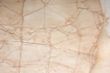 Aged paper sheet. Blank old background with dust and dirty stains. Vintage and antique art concept. Poster mockup. Detailed closeup studio shot. Front view. Toned