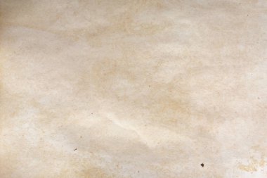 Aged paper sheet. Blank old background with dust and dirty stains. Vintage and antique art concept. Poster mockup. Detailed closeup studio shot. Front view. Toned