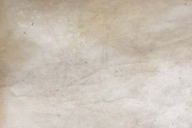 Aged paper sheet. Blank old background with dust and dirty stains. Vintage and antique art concept. Poster mockup. Detailed closeup studio shot. Front view. Toned