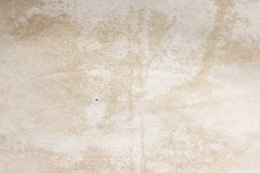 Aged paper sheet. Blank old background with dust and dirty stains. Vintage and antique art concept. Poster mockup. Detailed closeup studio shot. Front view. Toned