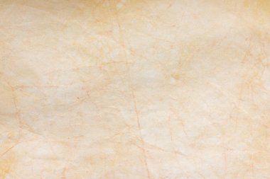 Aged paper sheet. Blank old background with dust and dirty stains. Vintage and antique art concept. Poster mockup. Detailed closeup studio shot. Front view. Toned