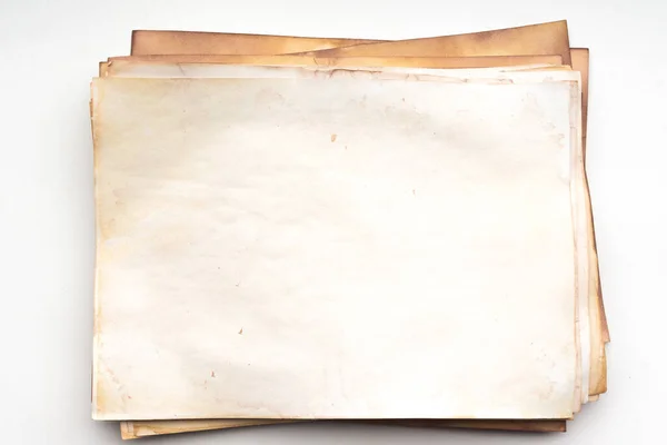 Aged Paper Sheet Blank Old Background Dust Dirty Stains Vintage — 스톡 사진