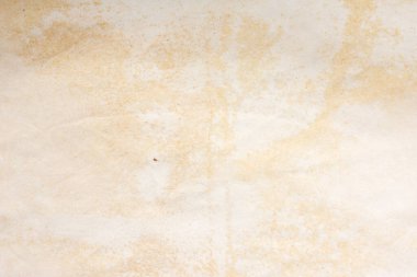 Aged paper sheet. Blank old background with dust and dirty stains. Vintage and antique art concept. Poster mockup. Detailed closeup studio shot. Front view. Toned