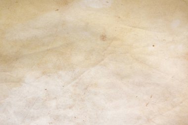 Aged paper sheet. Blank old background with dust and dirty stains. Vintage and antique art concept. Poster mockup. Detailed closeup studio shot. Front view. Toned