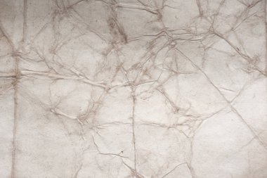 Aged paper sheet. Blank old background with dust and dirty stains. Vintage and antique art concept. Poster mockup. Detailed closeup studio shot. Front view. Toned