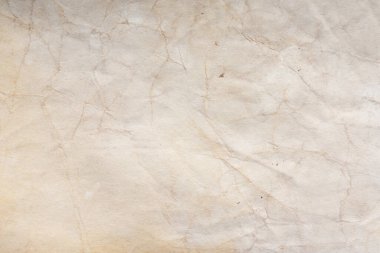 Aged paper sheet. Blank old background with dust and dirty stains. Vintage and antique art concept. Poster mockup. Detailed closeup studio shot. Front view. Toned