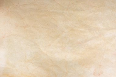 Aged paper sheet. Blank old background with dust and dirty stains. Vintage and antique art concept. Poster mockup. Detailed closeup studio shot. Front view. Toned