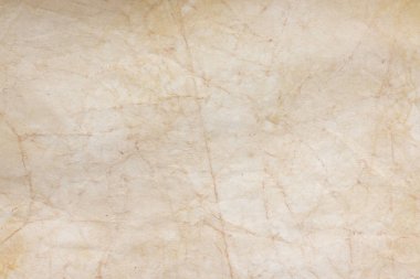 Aged paper sheet. Blank old background with dust and dirty stains. Vintage and antique art concept. Poster mockup. Detailed closeup studio shot. Front view. Toned
