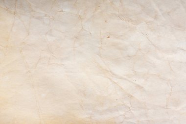 Aged paper sheet. Blank old background with dust and dirty stains. Vintage and antique art concept. Poster mockup. Detailed closeup studio shot. Front view. Toned