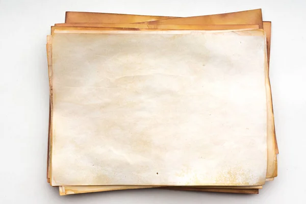 Aged Paper Sheet Blank Old Background Dust Dirty Stains Vintage — 스톡 사진