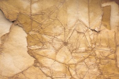 Aged paper sheet. Blank old background with dust and dirty stains. Vintage and antique art concept. Poster mockup. Detailed closeup studio shot. Front view. Toned