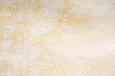 Aged paper sheet. Blank old background with dust and dirty stains. Vintage and antique art concept. Poster mockup. Detailed closeup studio shot. Front view. Toned