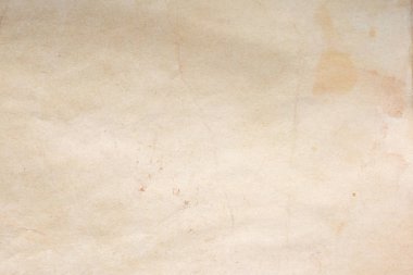 Aged paper sheet. Blank old background with dust and dirty stains. Vintage and antique art concept. Poster mockup. Detailed closeup studio shot. Front view. Toned