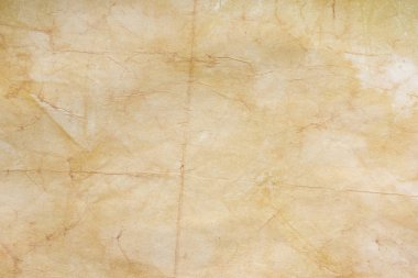 Aged paper sheet. Blank old background with dust and dirty stains. Vintage and antique art concept. Poster mockup. Detailed closeup studio shot. Front view. Toned