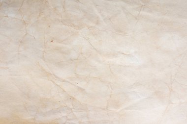 Aged paper sheet. Blank old background with dust and dirty stains. Vintage and antique art concept. Poster mockup. Detailed closeup studio shot. Front view. Toned