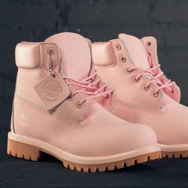 Nya Vackra Färgglada Och Trevliga Timberland Tracking Skor Sneakers Utbildare — Stockfoto