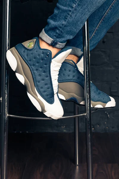 Nya Vackra Färgglada Och Trevliga Jordan Air Max Löparskor Sneakers — Stockfoto