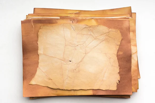 Gealterte Papierblätter Leerer Alter Hintergrund Mit Staub Und Schmutzflecken Vintage — Stockfoto