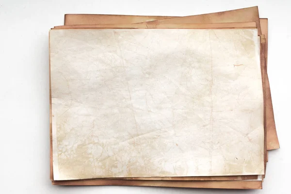 Aged Paper Sheet Blank Old Background Dust Dirty Stains Vintage — 图库照片