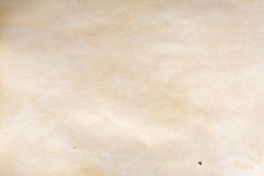 Aged paper sheet. Blank old background with dust and dirty stains. Vintage and antique art concept. Poster mockup. Detailed closeup studio shot. Front view. Toned