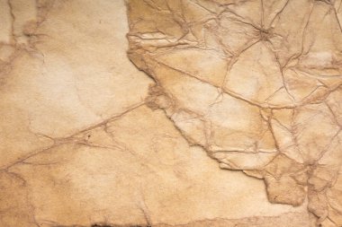 Aged paper sheet. Blank old background with dust and dirty stains. Vintage and antique art concept. Poster mockup. Detailed closeup studio shot. Front view. Toned