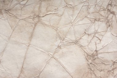 Aged paper sheet. Blank old background with dust and dirty stains. Vintage and antique art concept. Poster mockup. Detailed closeup studio shot. Front view. Toned