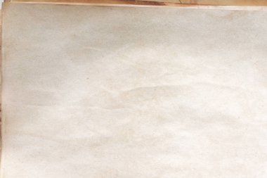 Aged paper sheet. Blank old background with dust and dirty stains. Vintage and antique art concept. Poster mockup. Detailed closeup studio shot. Front view. Toned