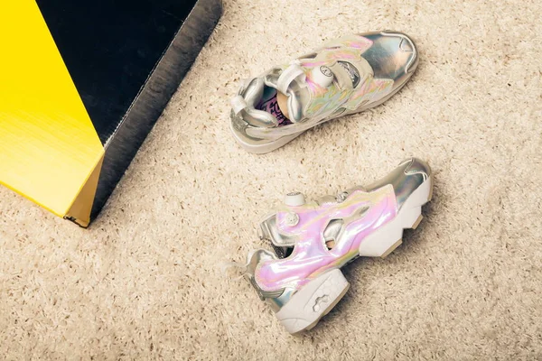 New Beautiful Colorful Nice Nike Air Max Running Shoes Sneakers — Stock fotografie