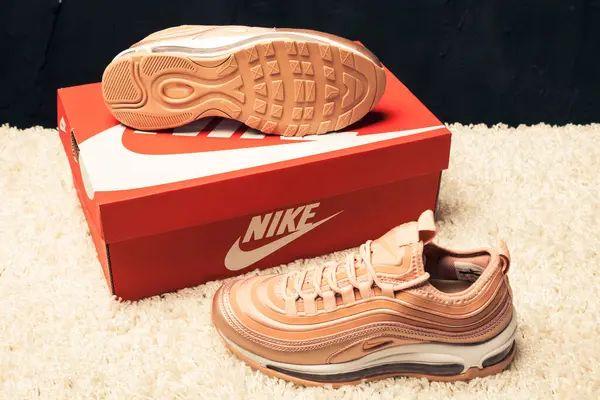 Yeni Renkli Güzel Nike Air Max Koşu Ayakkabıları Spor Ayakkabıları — Stok fotoğraf