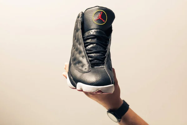 Новые Красивые Красочные Симпатичные Кроссовки Jordan Air Max Тренажеры Логотип — стоковое фото