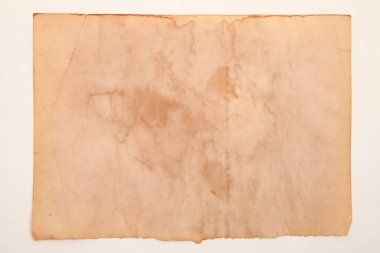 Boş eski kağıt çarşaf. Eski toprak ve kirli lekelerle dolu bir arka plan. Eski ve antika sanat konsepti. Karton, taş, beton ya da doğal mermer gibi bir doku. Poster modeli. 