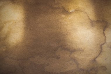 Aged paper sheet. Blank old background with dust and dirty stains. Vintage and antique art concept. Poster mockup. Detailed closeup studio shot. Front view. Toned