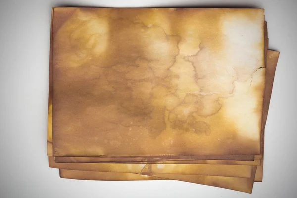 Aged Paper Sheet Blank Old Background Dust Dirty Stains Vintage — 图库照片