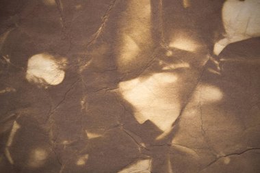 Aged paper sheet. Blank old background with dust and dirty stains. Vintage and antique art concept. Poster mockup. Detailed closeup studio shot. Front view. Toned