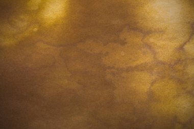 Aged paper sheet. Blank old background with dust and dirty stains. Vintage and antique art concept. Poster mockup. Detailed closeup studio shot. Front view. Toned