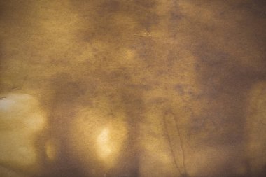 Aged paper sheet. Blank old background with dust and dirty stains. Vintage and antique art concept. Poster mockup. Detailed closeup studio shot. Front view. Toned