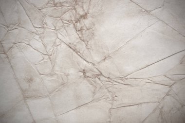 Aged paper sheet. Blank old background with dust and dirty stains. Vintage and antique art concept. Poster mockup. Detailed closeup studio shot. Front view. Toned