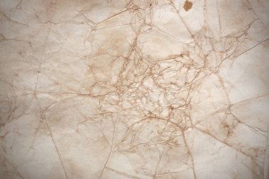 Aged paper sheet. Blank old background with dust and dirty stains. Vintage and antique art concept. Poster mockup. Detailed closeup studio shot. Front view. Toned