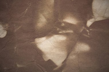 Aged paper sheet. Blank old background with dust and dirty stains. Vintage and antique art concept. Poster mockup. Detailed closeup studio shot. Front view. Toned
