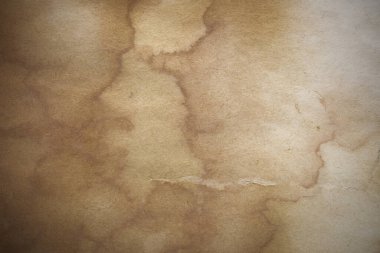 Aged paper sheet. Blank old background with dust and dirty stains. Vintage and antique art concept. Poster mockup. Detailed closeup studio shot. Front view. Toned